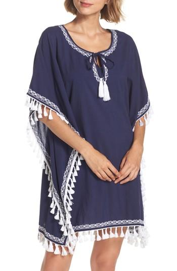 Women's Tommy Bahama Voile Cover-up Tunic /x-large - Blue