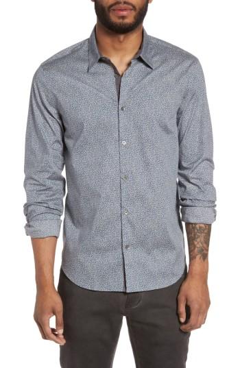 Men's John Varvatos Star Usa Slim Fit Print Sport Shirt, Size - Grey