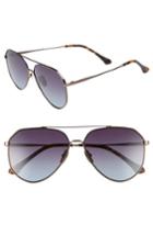 Women's Diff Dash 58mm Aviator Sunglasses - Brown/ Grey Blue
