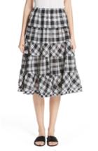 Women's Tricot Comme Des Garcons Tiered Plaid Skirt, Size - White