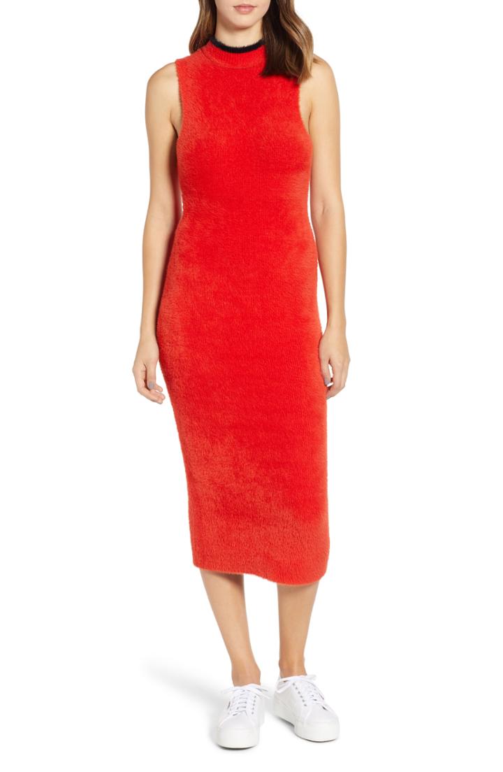 Women's Splendid Piuma Sleeveless Sweater Midi Dress - Red