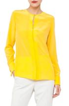 Women's Akris Silk Crepe Georgette Blouse - Yellow