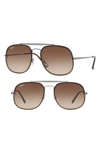 Women's Ray-ban Blaze 58mm Aviator Sunglasses - Gunmetal