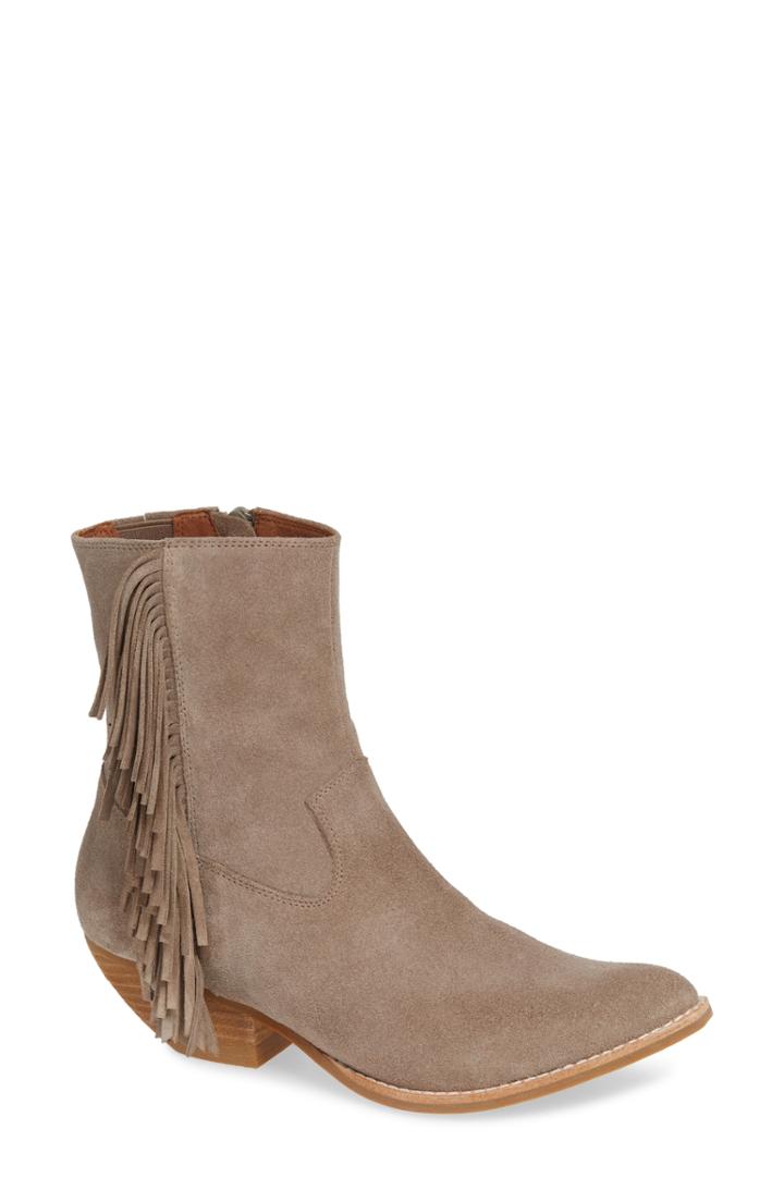 Women's Jeffrey Campbell Hastings Fringe Bootie M - Beige