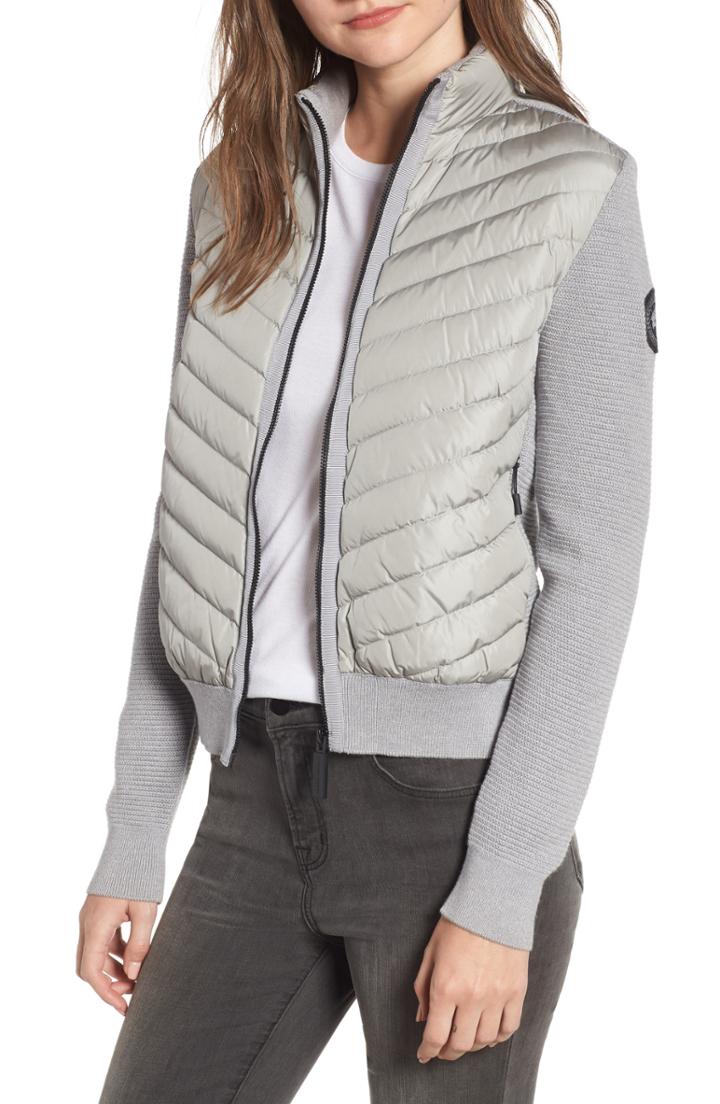 Women's Canada Goose Hybridge Quilted & Knit Jacket (6-8) - Grey