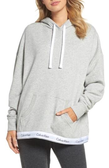 Women's Calvin Klein Modern Cotton Lounge Hoodie - Grey