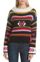 Women's Balenciaga Jacquard Logo Wool Blend Cardigan