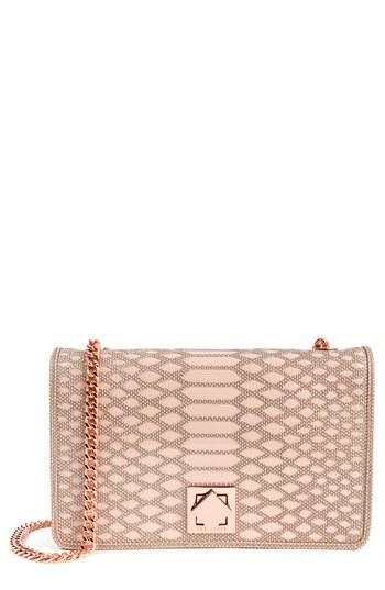 Ted Baker London 'whirret' Leather Clutch Nude Pink
