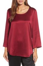 Women's Eileen Fisher U-neck Silk Top - Red