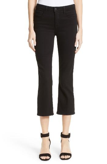 Women's L'agence Serena High Waist Crop Flare Jeans - Black