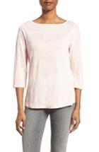 Women's Eileen Fisher Organic Linen Bateau Neck Top, Size - Coral
