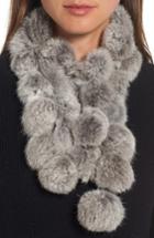 Women's Love Token Genuine Rabbit Fur Scarf, Size - Grey