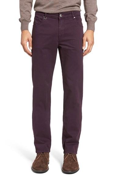 Men's Bugatchi Slim Fit Five-pocket Pants - Purple