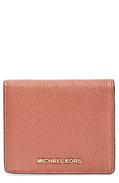 Women's Michael Michael Kors 'mercer' Leather Card Case -