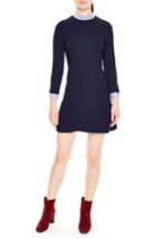 Women's Sandro Stripe Trim A-line Dress - Blue
