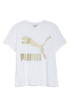 Women's Puma Classics Logo Tee, Size - White