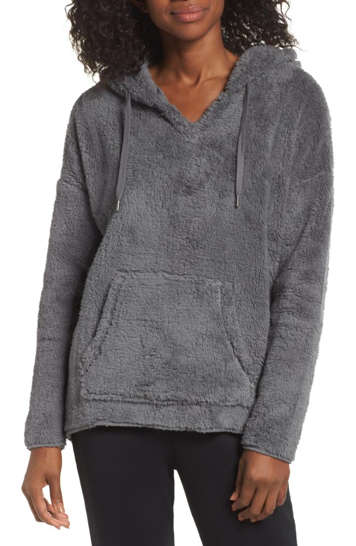 Women's Pj Salvage Velour Lounge Hoodie - Grey