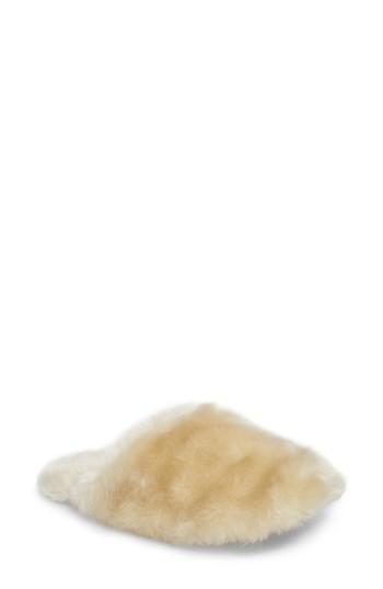 Women's J.crew Faux Fur Slipper - Beige