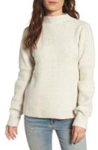 Women's Hinge Ribbed Mock Neck Sweater - Beige