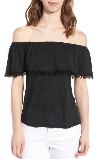 Women's Splendid Off The Shoulder Ruffle Top - Black