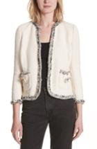 Women's Rebecca Taylor Braided Trim Tweed Jacket - Ivory