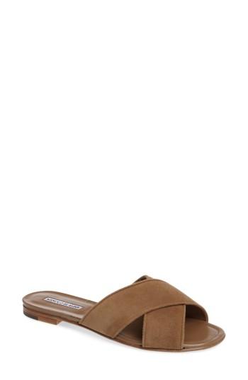 Women's Manolo Blahnik Otawi Slide Sandal Us / 36eu - Beige