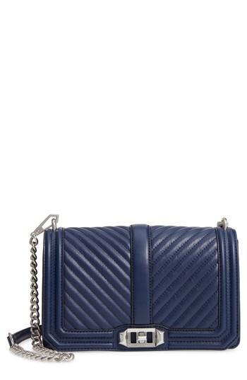 Rebecca Minkoff 'chevron Quilted Love' Crossbody Bag - Blue