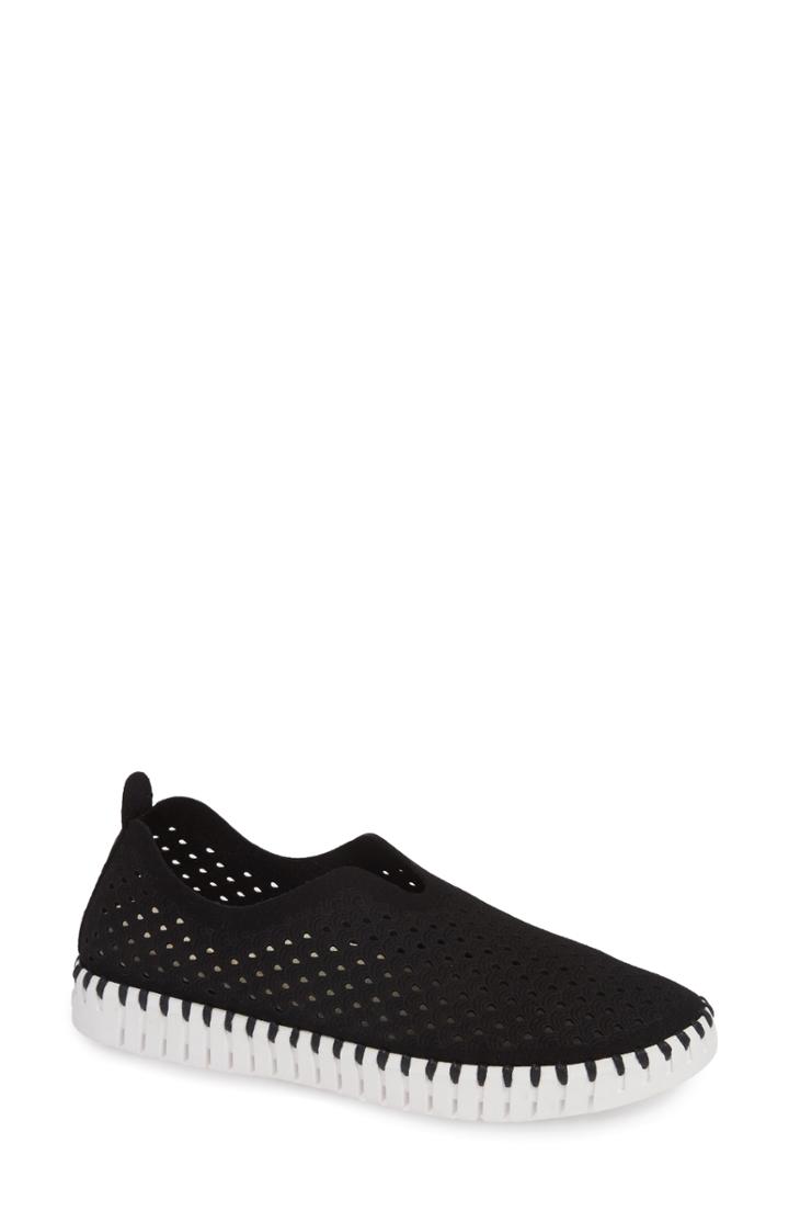Women's Ilse Jacobsen Tulip 139 Perforated Slip-on Sneaker Us / 37eu - Black