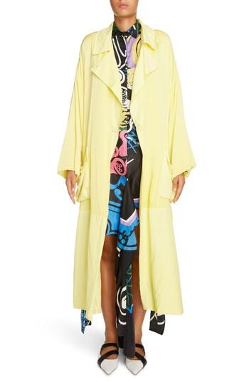Women's J.w.anderson Soft Silk Wrap Coat Us / 6 Uk - Yellow