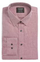 Men's Nordstrom Men's Shop Smartcare(tm) Trim Fit Herringbone Dress Shirt - 32/33 - Burgundy