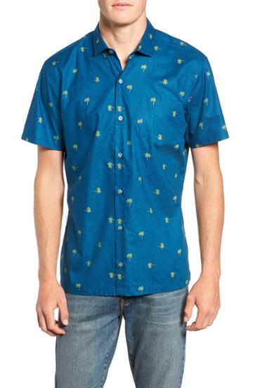 Men's Tori Richard Palms Away Woven Shirt - Blue