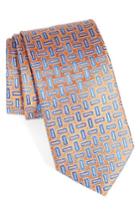 Men's Eton Geometric Silk Tie, Size - Orange