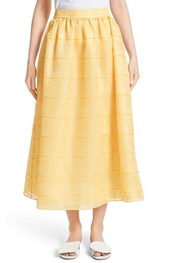 Women's Shrimps Iris Embroidered Skirt - Yellow