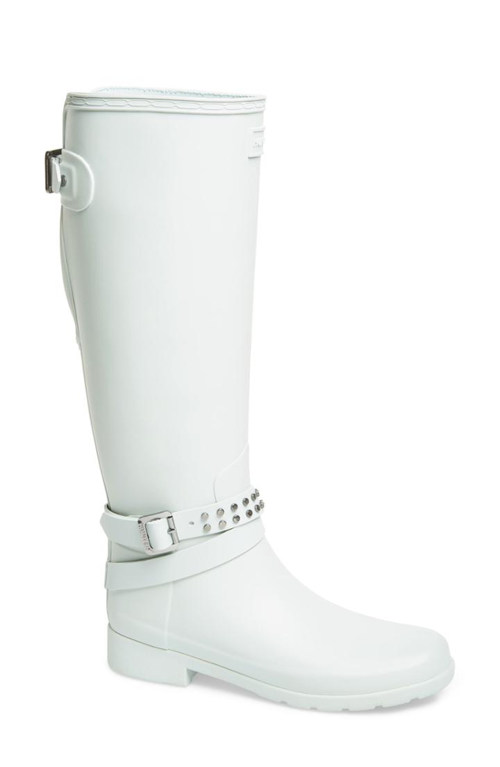 Women's Hunter Refined Adjustable Back Knee High Rain Boot M - Blue