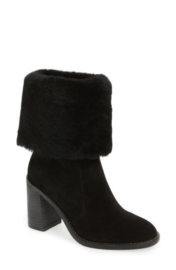 Women's Arturo Chiang 'maira' Genuine Shearling Cuff Boot M - Black