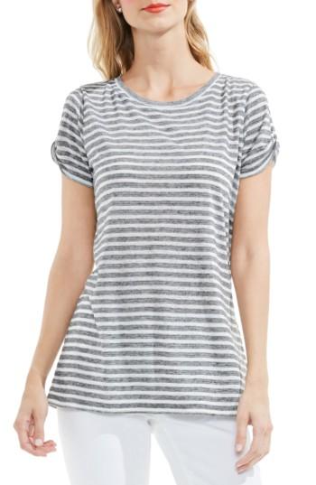 Women's Two By Vince Camuto Twist Keyhole Sleeve Tee - Grey