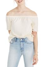 Women's Madewell Off The Shoulder Knit Top, Size - White