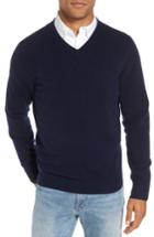 Men's Nordstrom Men's Shop Cashmere V-neck Sweater, Size - Blue