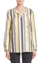 Women's Lafayette 148 New York Eli Carnaby Stripe Silk Blouse