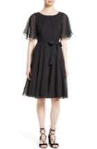 Women's Kate Spade New York Belted Clipped Silk Chiffon Dress