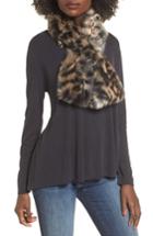 Women's Sole Society Leopard Faux Fur Stole, Size - Brown