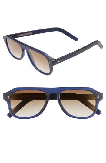 Men's Cutler And Gross 53mm Polarized Sunglasses - Matte Classic Navy Blue/ Brown