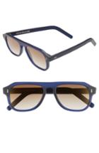 Men's Cutler And Gross 53mm Polarized Sunglasses - Matte Classic Navy Blue/ Brown