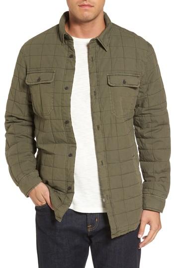 Men's Ugg Quilted Shirt Jacket, Size - Green