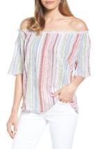 Women's Velvet By Graham & Spencer Off The Shoulder Metallic Stripe Top