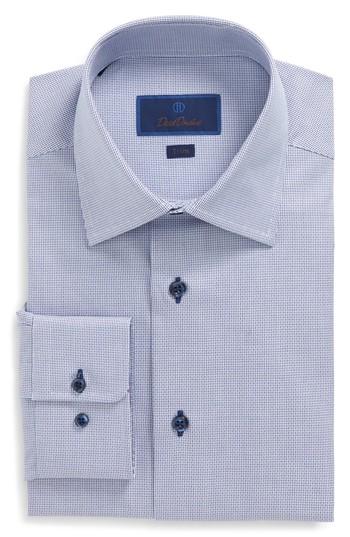 Men's David Donahue Trim Fit Solid Dress Shirt .5 - 32/33 - Blue