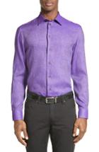 Men's Armani Collezioni Solaro Chambray Sport Shirt - Purple