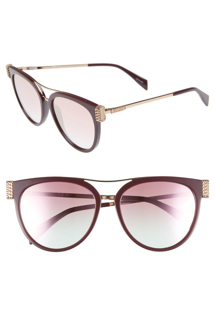 Women's Moschino 55mm Cat Eye Sunglasses - Plum