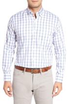 Men's Peter Millar Crown Windowpane Sport Shirt - Blue