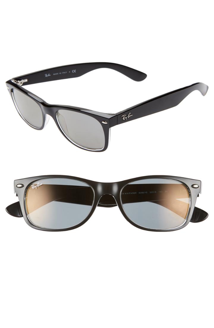 Women's Ray-ban New Wayfarer Classic 52mm Sunglasses - Transparent Black Mirror